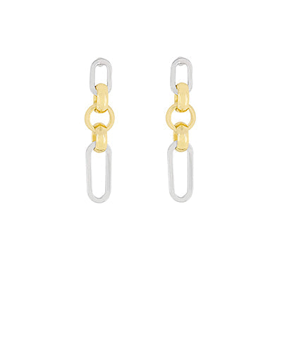 Linked Twotone Chain Earrings