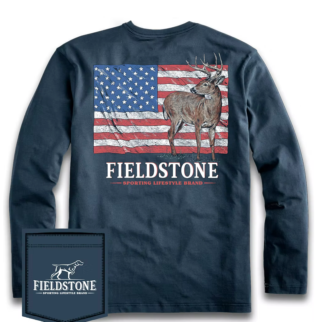 Flag Deer LS Tee