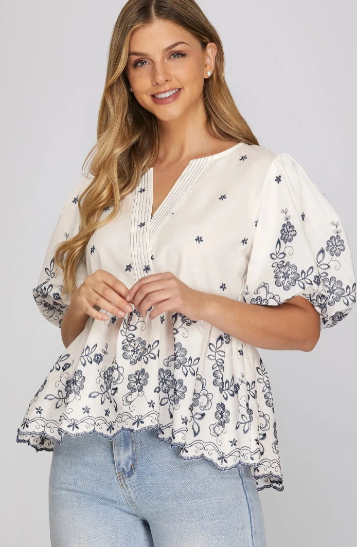Maisie Navy Floral Top
