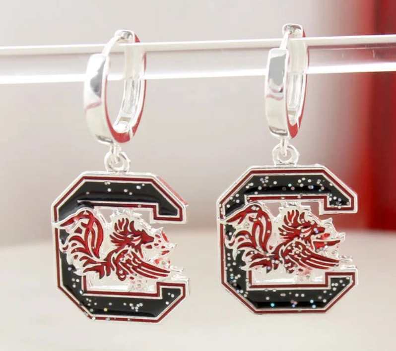 Carolina Glitter Logo Earrings