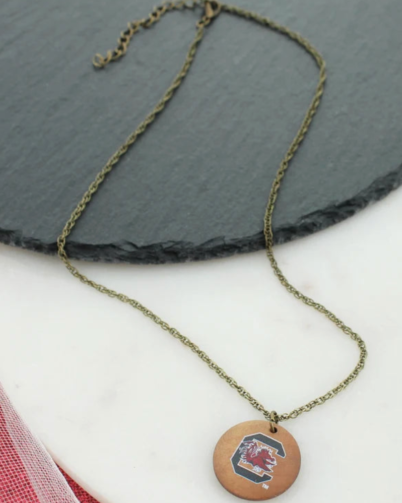 Carolina Wood Disc Necklace