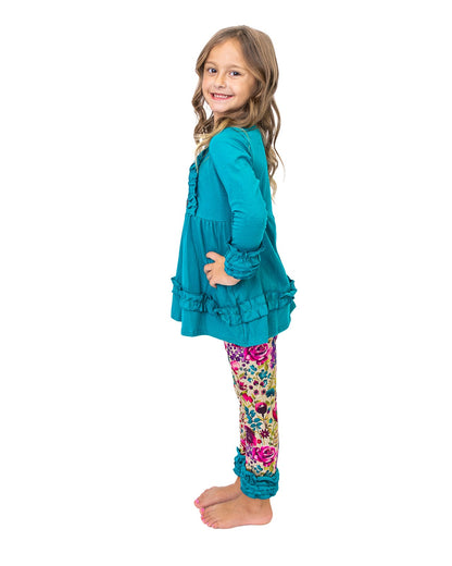 Tilly Teal Ruffle Set