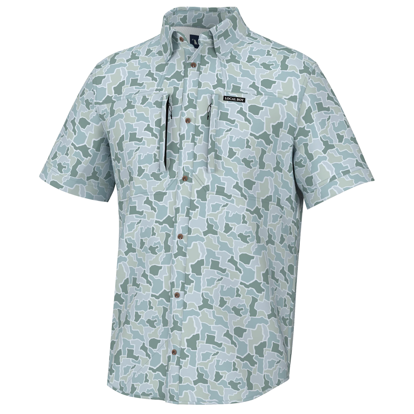 Glacier Camo Button Up
