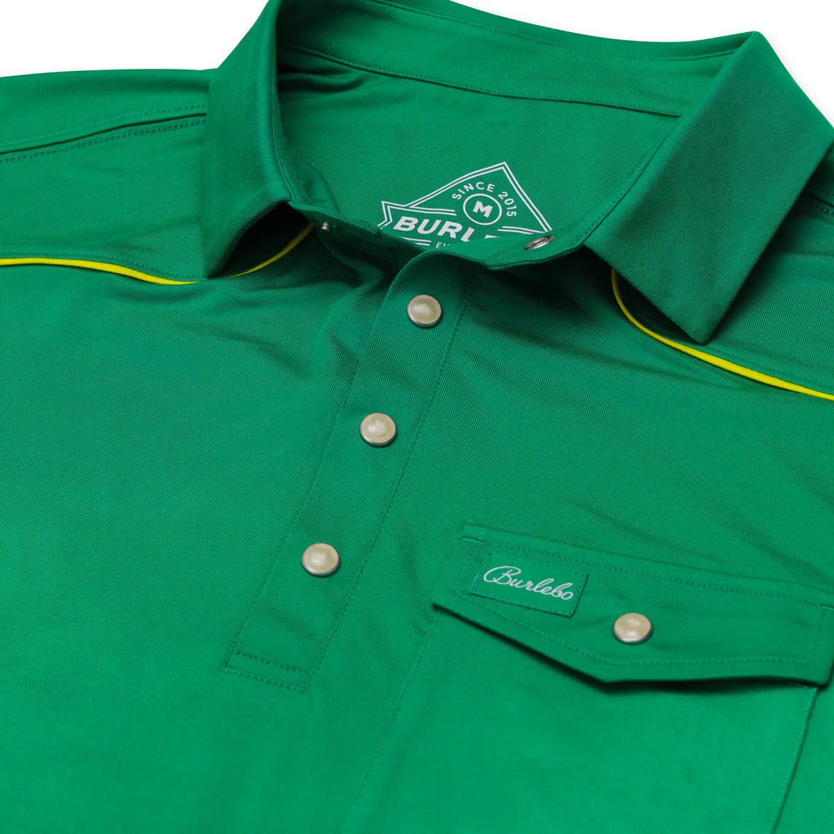 Green Pearl Snap Polo