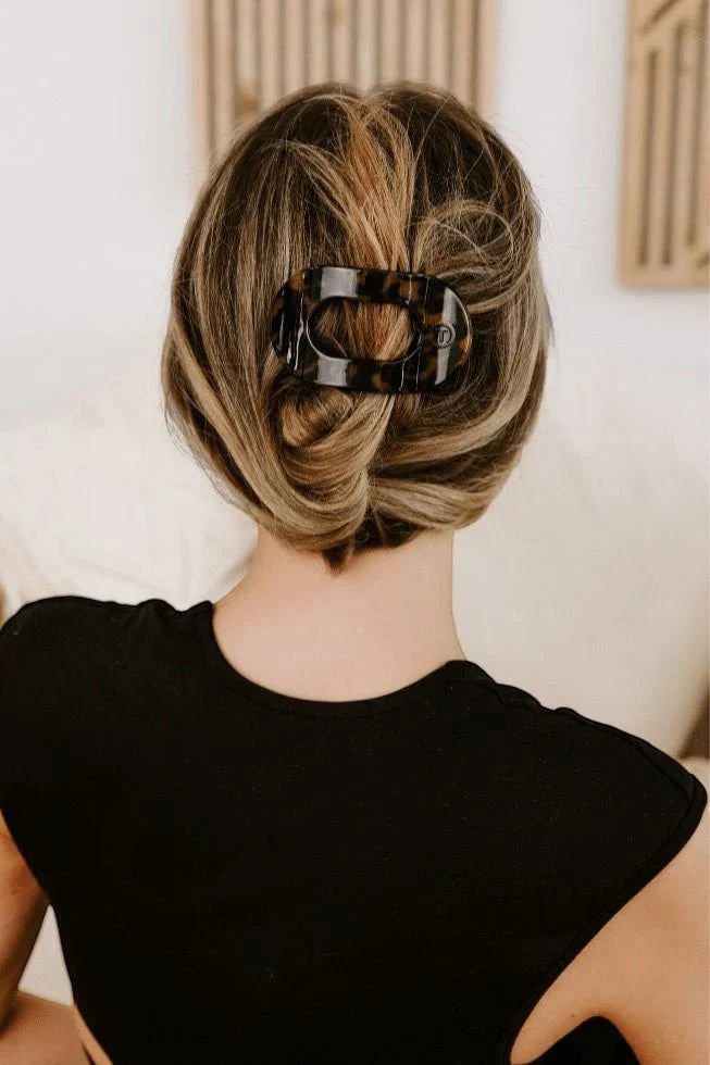 Small Teletie Flat Round Hair Clip