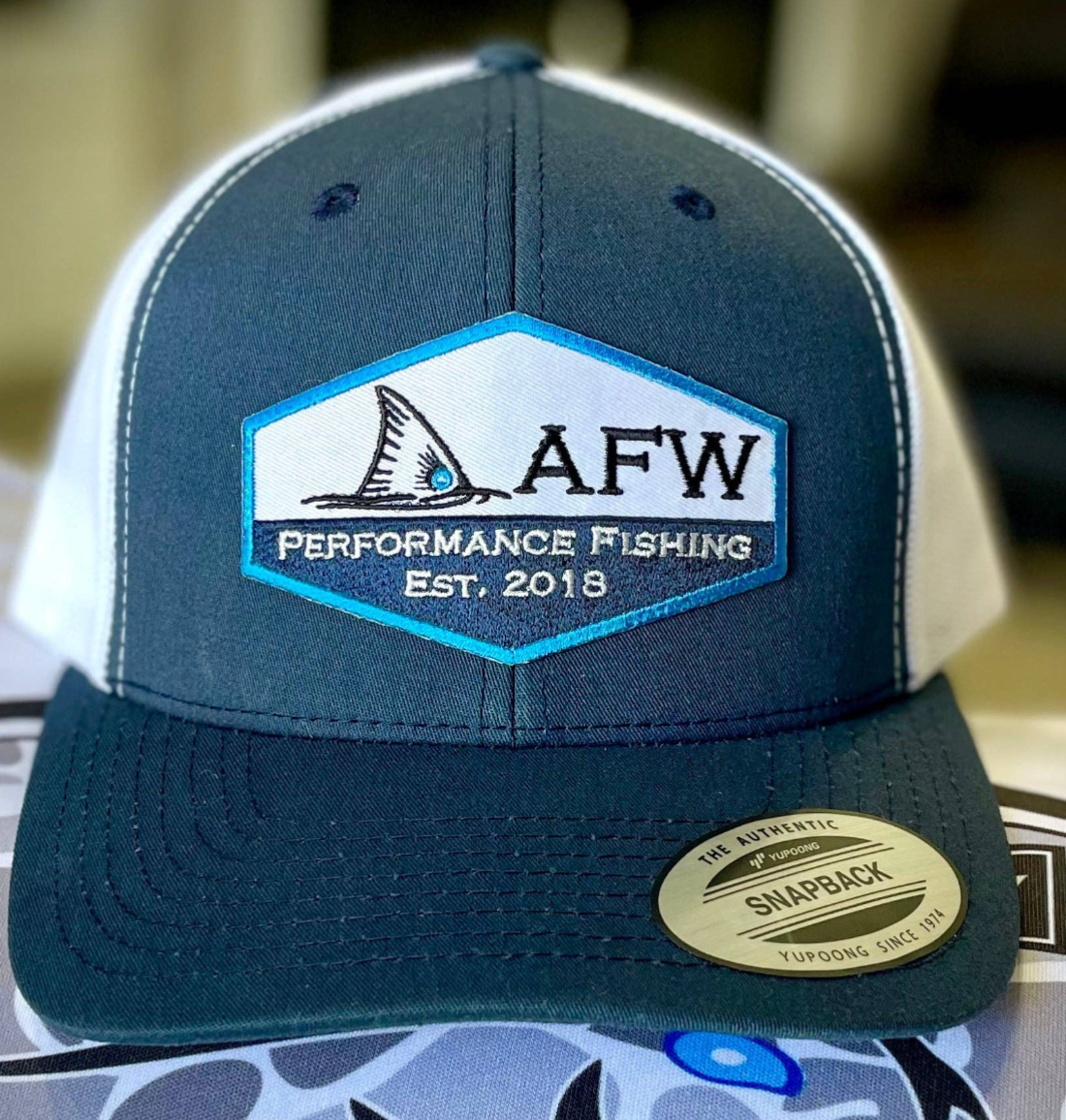 AFW Fishing Blue Trim Patch Hat