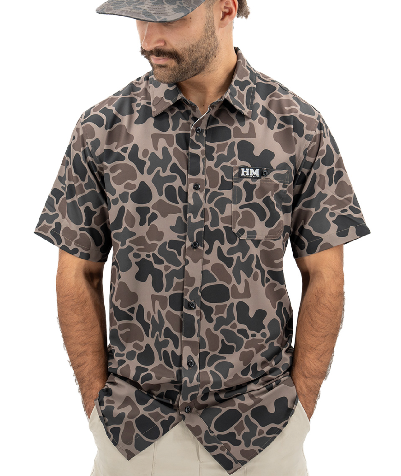 River Camo Button-Up
