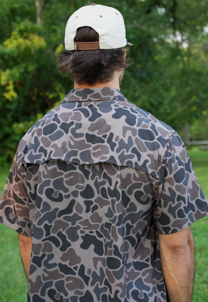 River Camo Button-Up
