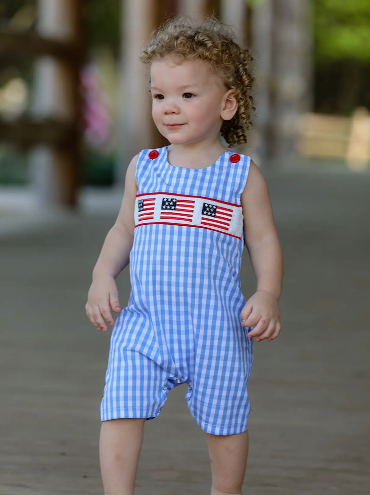 Flag Smocking Boys Romper