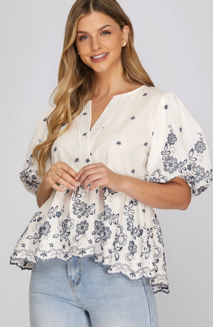 Maisie Navy Floral Top