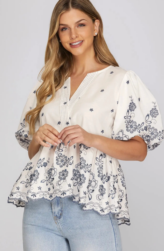 Maisie Navy Floral Top