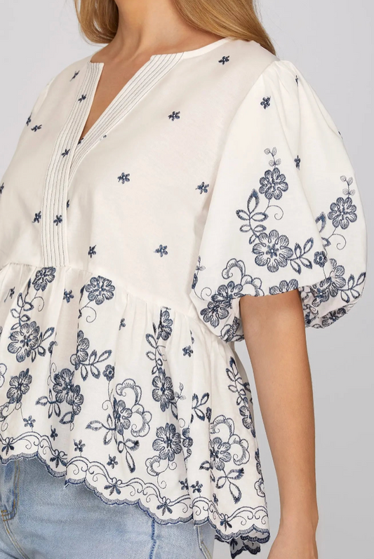 Maisie Navy Floral Top