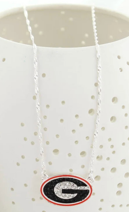 Georgia Crystal Logo Necklace
