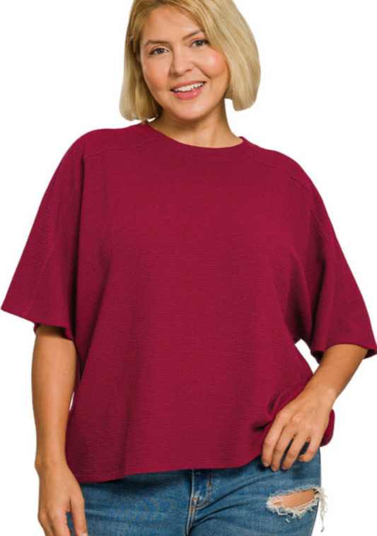 Carlee Cabernet Knit Top
