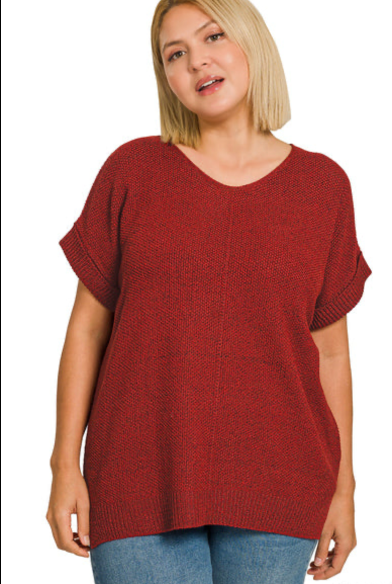 Cady Cabernet Sweater Top