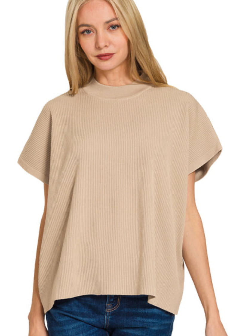 Mari Mocha Mock Neck Sweater