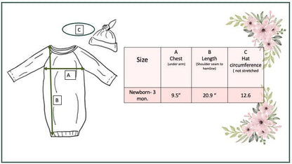Infant Baby Gown and Hat